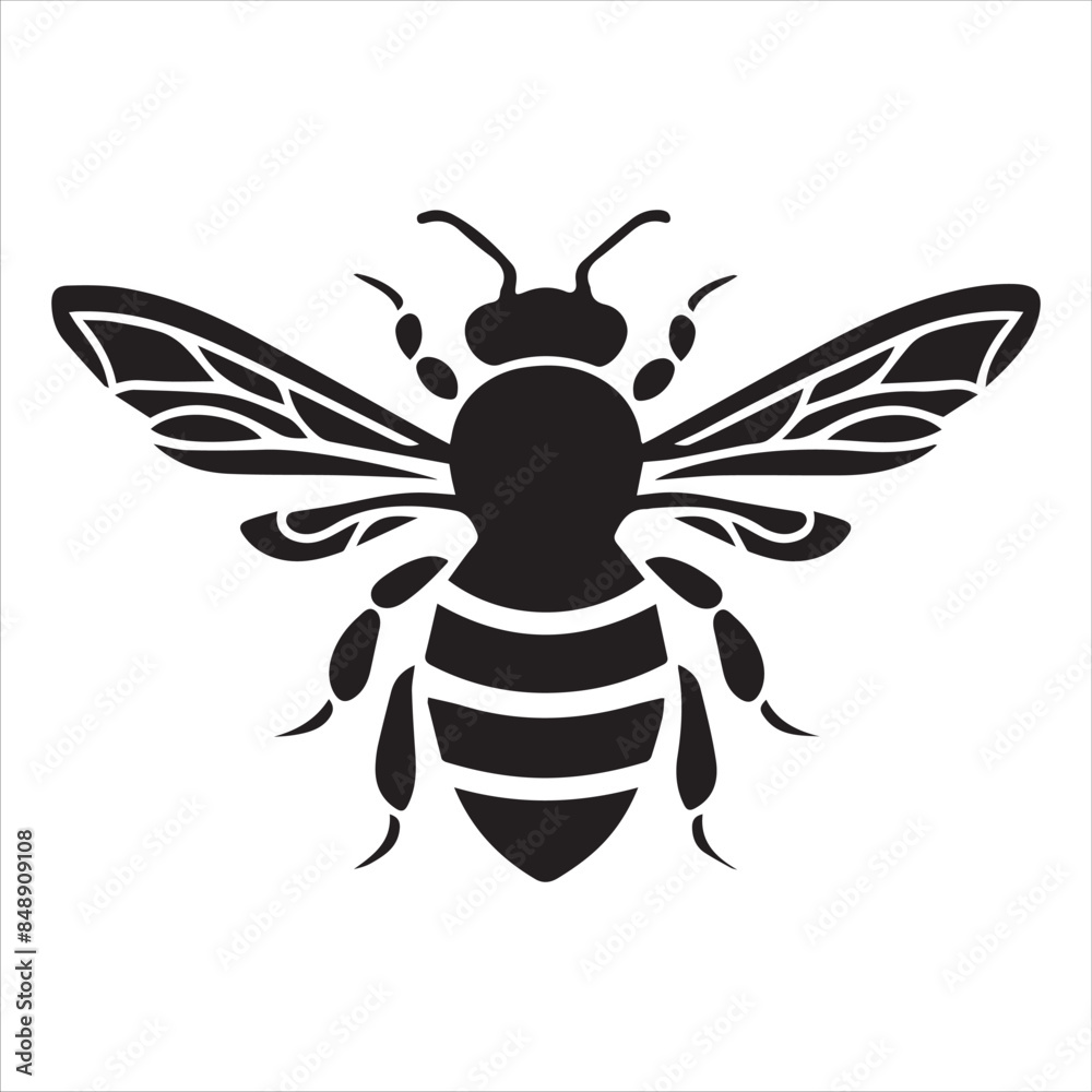 Bee silhouette vector illustration Bee silhouette vector illustration