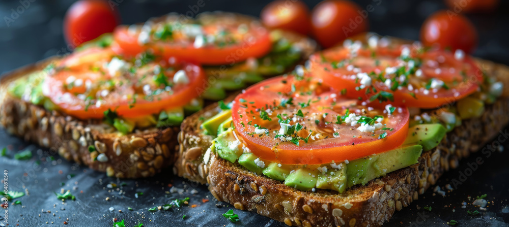 Avocado Toast with Tomatoes and Feta Chees Avocado Toast with Tomatoes and Feta Chees