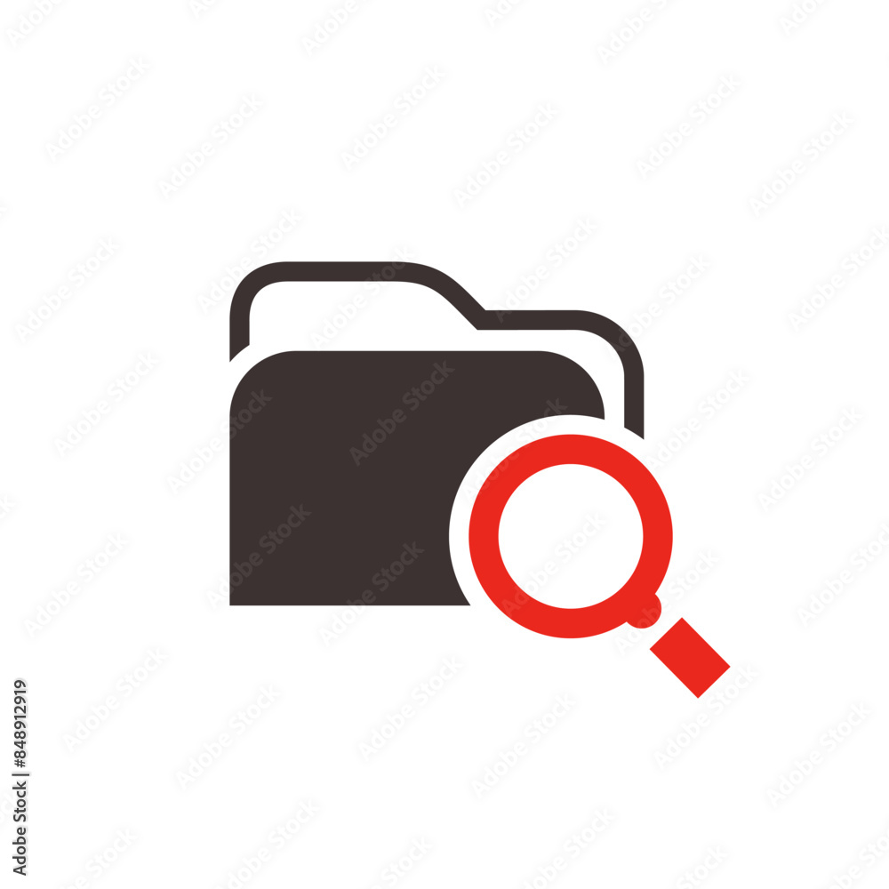 Find the search file document icon, made in color style. Find the search file document icon, made in color style.