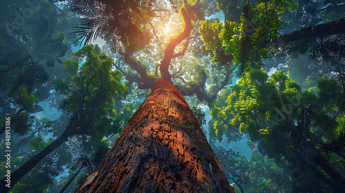 Fototapeta Naklejka Na Ścianę i Meble -  a big tree, cool perspective 