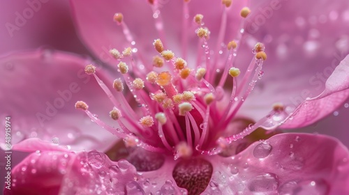 Macro shot of a pink blossom