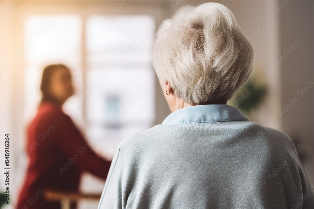 AI generated portrait of mature woman on rehabilitation in hospital AI generated portrait of mature woman on rehabilitation in hospital
