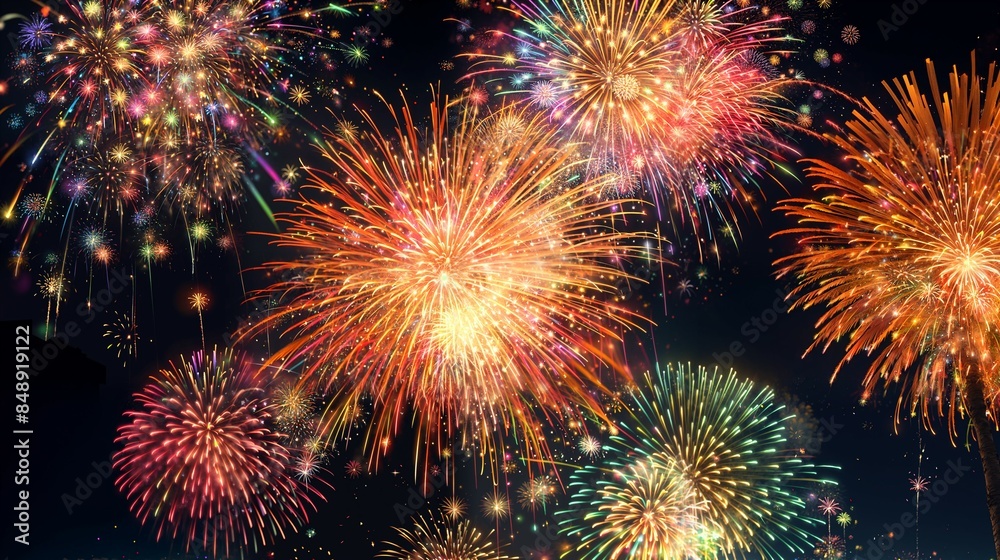 背景イメージ:花火と夜空 背景イメージ:花火と夜空