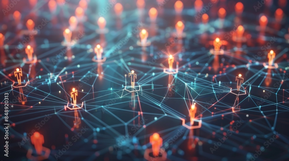 Network Connection. Abstract Cyberspace Concept Connecting People through Computer Datum