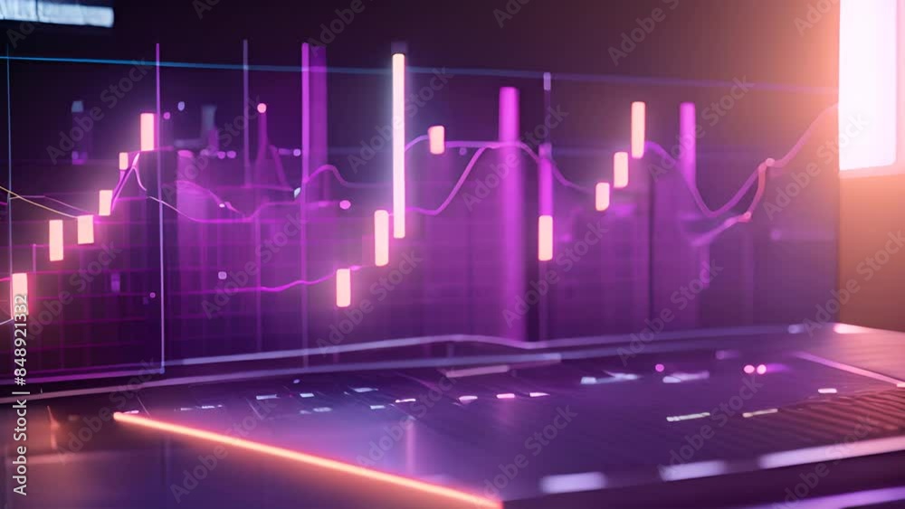 Stock Market Chart on Computer Screen Generative AI Stock Market Chart on Computer Screen Generative AI