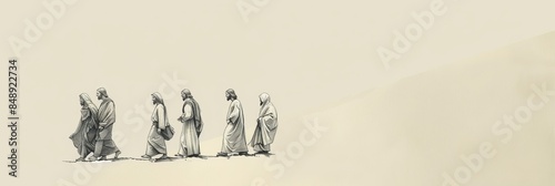 Jesus' Lesson on the Narrow Path, Biblical Illustration of Guidance, Perfect for Religious Banner,Christian banner