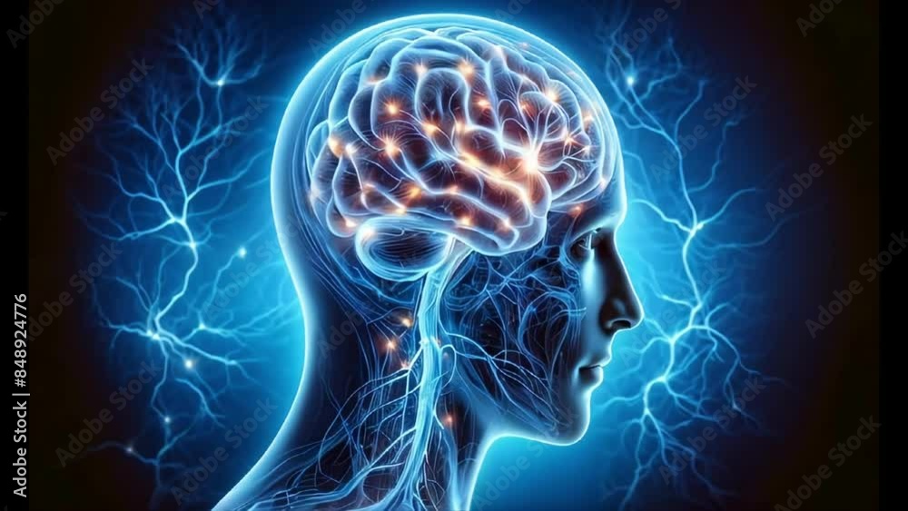 Human Brain Anatomy: Detailed 3D Model With Nerves