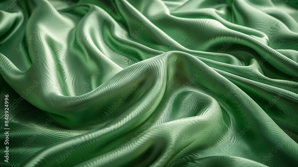 Obraz premium Smooth and stretchy green tank top elegantly laid out showcasing fabric texture