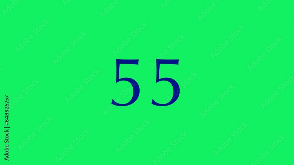 A simple 60 seconds (1 minute) countdown timer with navy numbers on a green screen background. Beautiful serif numbers gently and beautifully fade out. 4K Motion Graphics A simple 60 seconds (1 minute) countdown timer with navy numbers on a green screen background. Beautiful serif numbers gently and beautifully fade out. 4K Motion Graphics
