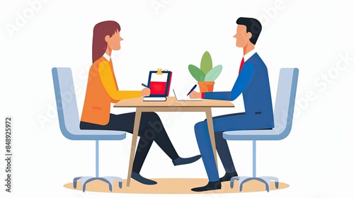 Interview Scene with Candidate Presenting Resume to Interviewer in Modern Office