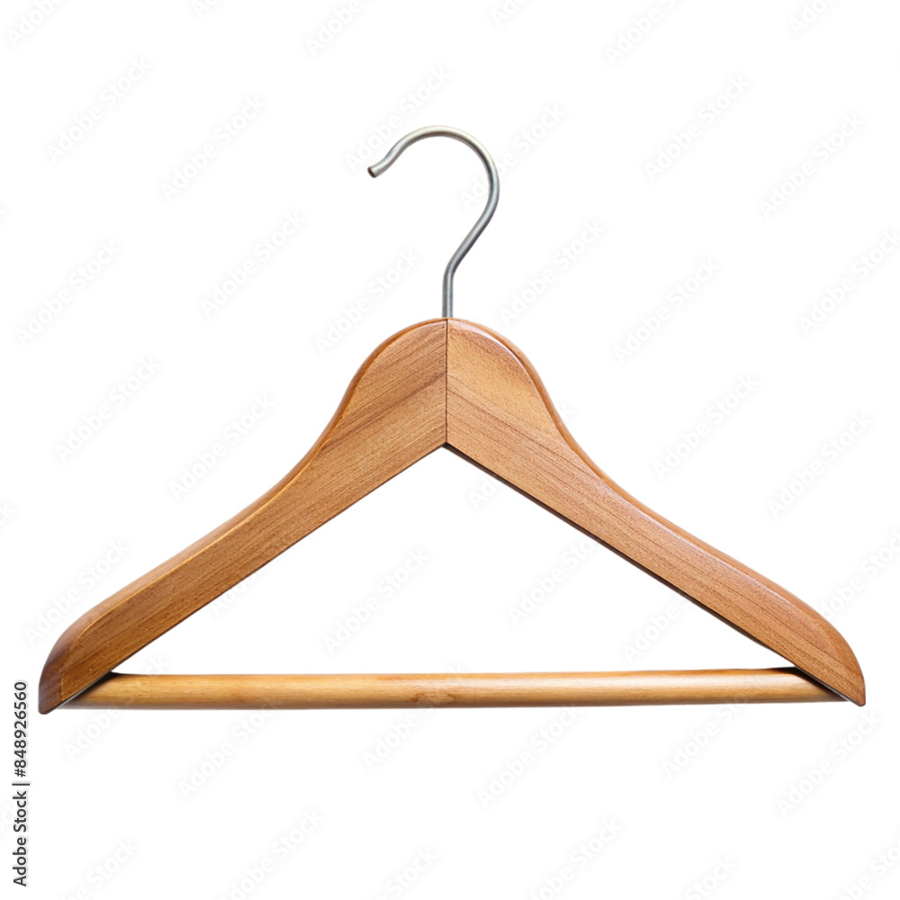 A wooden hanger isolated on transparent background. A wooden hanger isolated on transparent background.