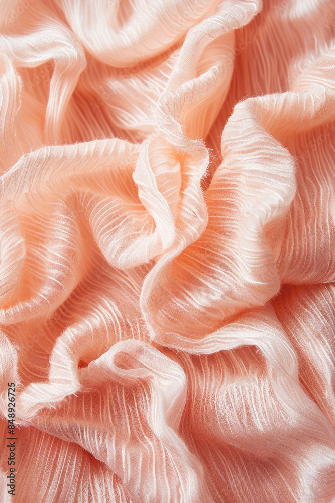 Fabric texture in the color of the year Peach fuzz. Aesthetic minimalist photography for social media, faceless digital content marketing. Fabric texture in the color of the year Peach fuzz. Aesthetic minimalist photography for social media, faceless digital content marketing.