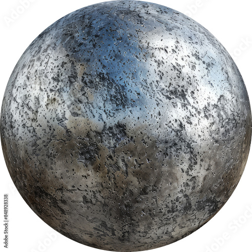 Silver sphere cannonball sticker transparent background PNG clipart photo