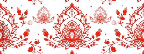 Pattern inspired by the intricate designs of Indian henna tattoos. photo