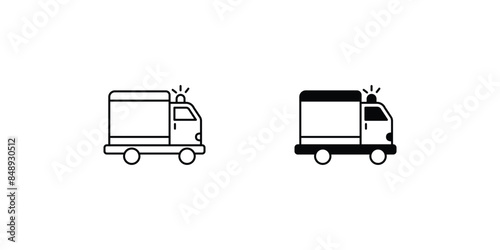 ambulance icon with white background vector stock illustration
