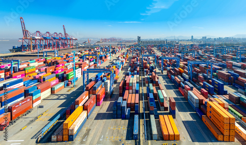 Konstfotografi Beilun Port District, Port of Ningbo, Zhejiang Province, China