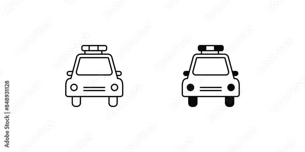 Naklejka premium police car icon with white background vector stock illustration