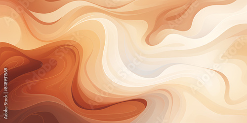 Coffee abstract background with waves in brown tones