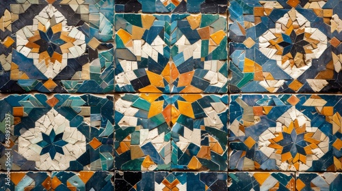 Seamless pattern inspired by the intricate patterns found in Moroccan tile work.