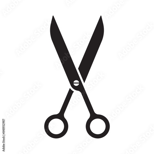 Black Silhouette of Scissors Icon