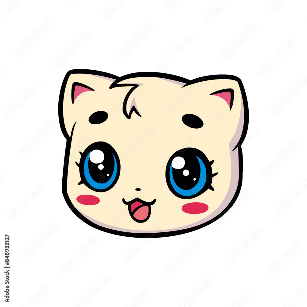 cute cat head cartoon character vector illustration template design cute cat head cartoon character vector illustration template design