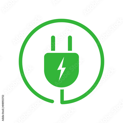 Green Energy Icon. Isolated on A White Background