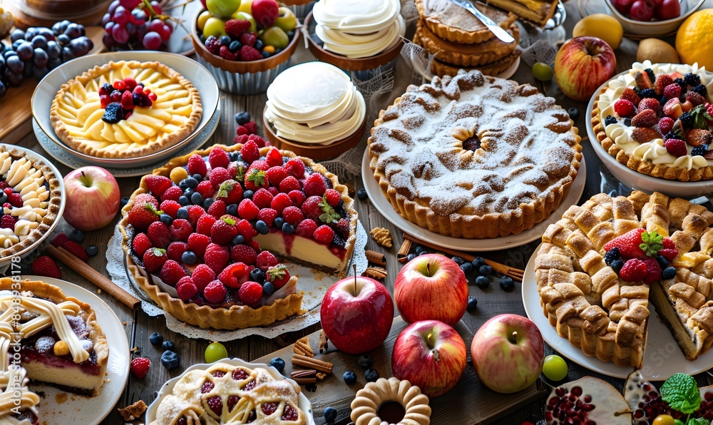 A table full of desserts and fruit, A table full of desserts and fruit, Generative AI A table full of desserts and fruit, A table full of desserts and fruit, Generative AI