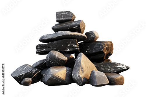 Dancing Stones: A Stunning Balance on a Clear PNG or White Background. photo