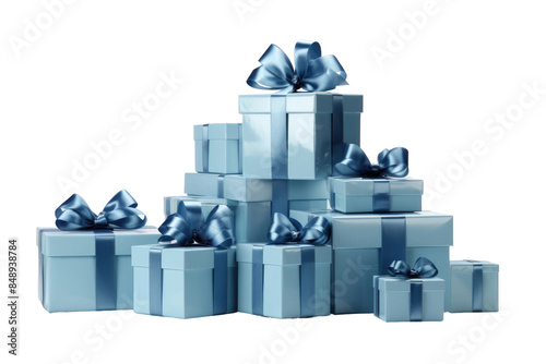 A Symphony of Blue: A Cascade of Elegance on a Clear PNG or White Background.