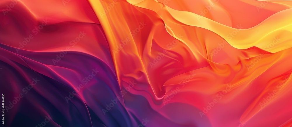 Obraz premium Wavy gradient abstract background. AI.