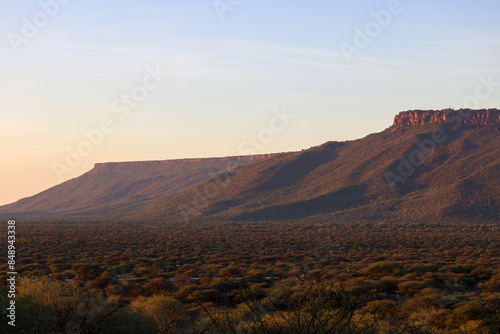 Namibia's waterberg plateau at sunset