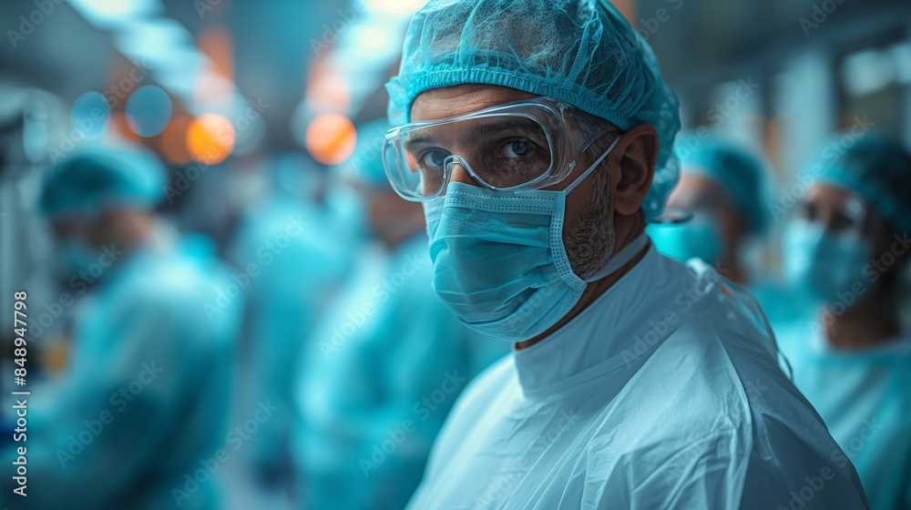 Surgeon Preparing for Critical Surgical Procedure. Surgeon preparing for a critical surgical procedure, ensuring all necessary instruments are ready, in a bustling operating room. Surgeon Preparing for Critical Surgical Procedure. Surgeon preparing for a critical surgical procedure, ensuring all necessary instruments are ready, in a bustling operating room.