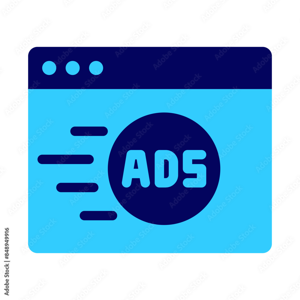 web advertising in SEO icon flat style with blue color web advertising in SEO icon flat style with blue color
