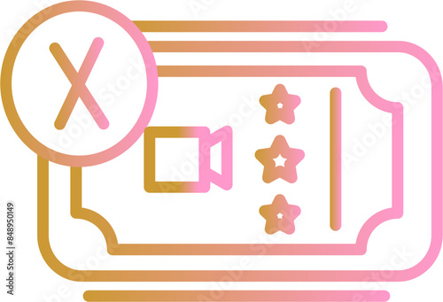 Cancel Ticket Vector Icon