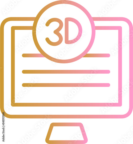 3D Quality Screen Vector Icon