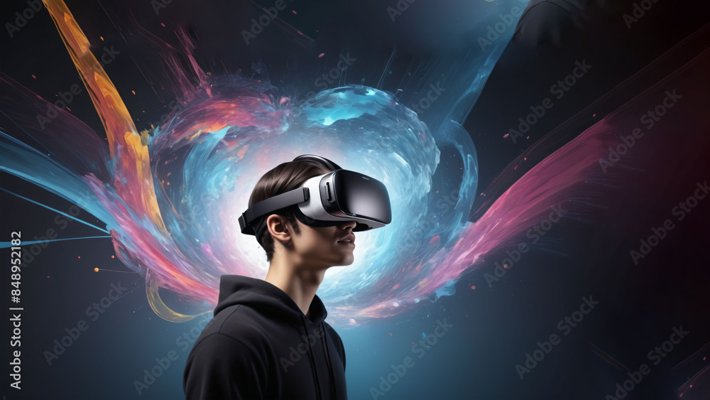 digital artist exploring virtual reality tools to create immersive 3D ...