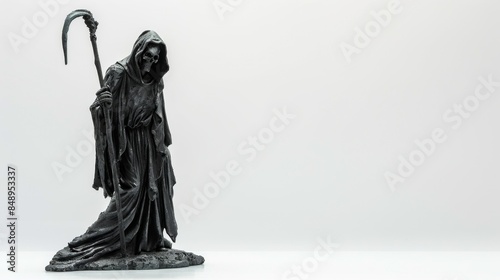 concept of death symbolized isolated on white background. Halloween horror concept for designer