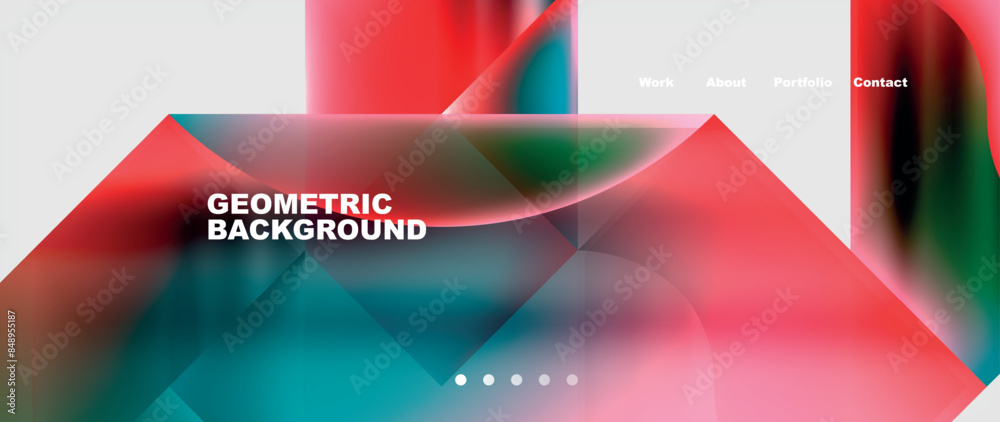 Abstract geometric shapes web design page. Vector Illustration For Wallpaper, Banner, Background, Card, Book Illustration, landing page