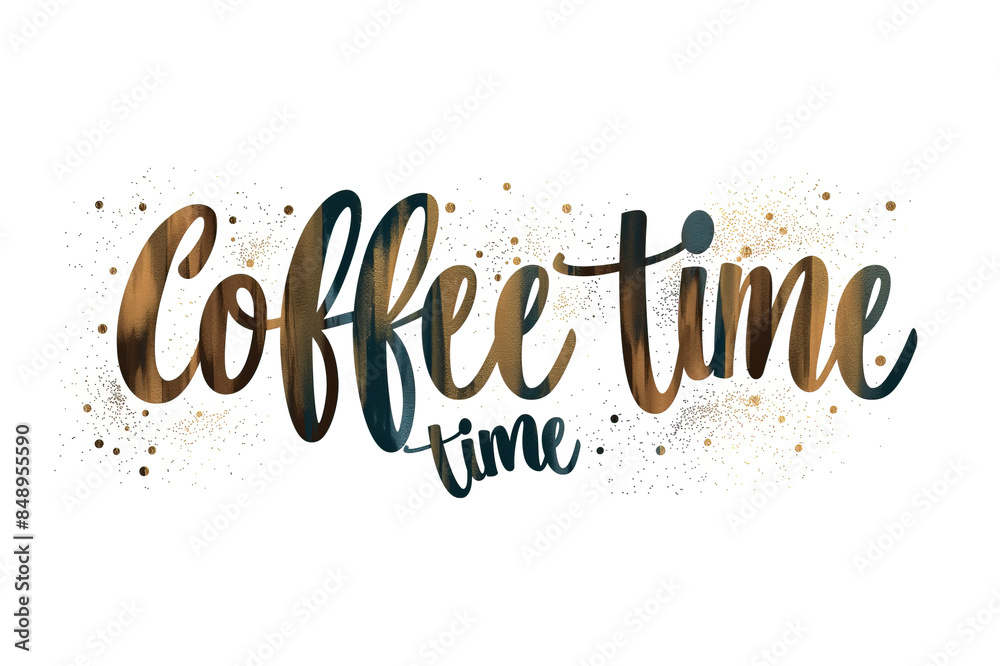 Coffee time card. Hand drawn positive quote. Modern brush calligraphy. Hand drawn lettering background. Ink illustration. Slogan Coffee time card. Hand drawn positive quote. Modern brush calligraphy. Hand drawn lettering background. Ink illustration. Slogan