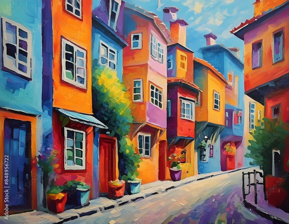 Naklejka premium Colorful houses