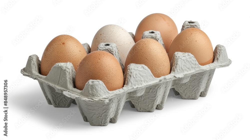 Egg Carton on White Background with Clipping Path Egg Carton on White Background with Clipping Path