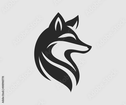 Animal fox modern simple creative logo design