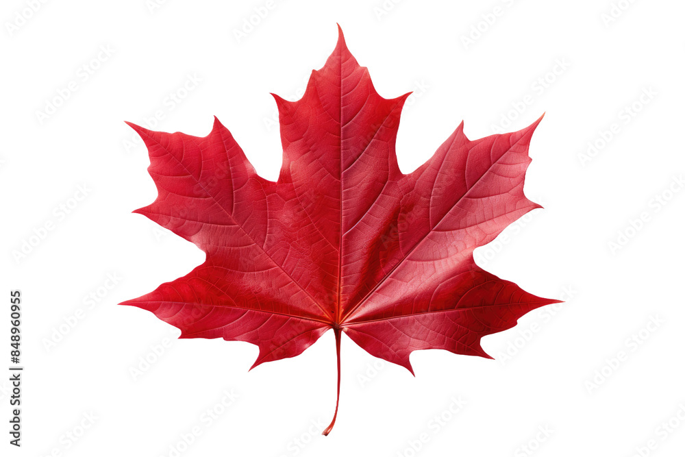 Crimson Beauty: A Solitary Red Maple Leaf on a Clear PNG or White Background. Crimson Beauty: A Solitary Red Maple Leaf on a Clear PNG or White Background.