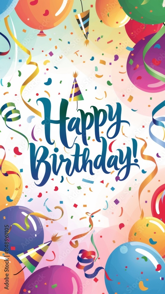 Colorful Balloons Celebrate Happy Birthday Colorful Balloons Celebrate Happy Birthday