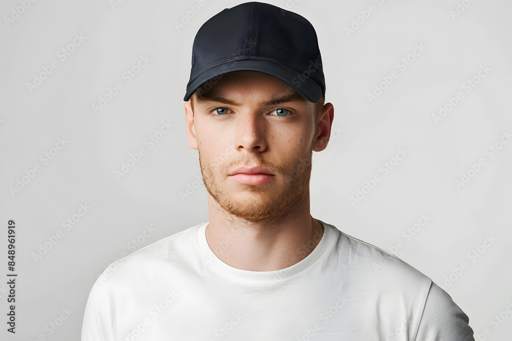 Mockup Portrait of Caucasian Man in Plain Cap Hat Mockup Portrait of Caucasian Man in Plain Cap Hat
