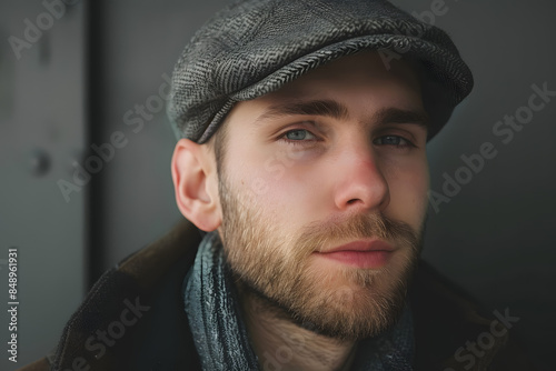 Mockup Portrait of Caucasian Man in Plain Cap Hat