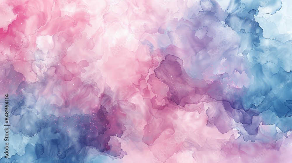 Fototapeta premium Watercolor splashes and brush strokes in a pastel palette.