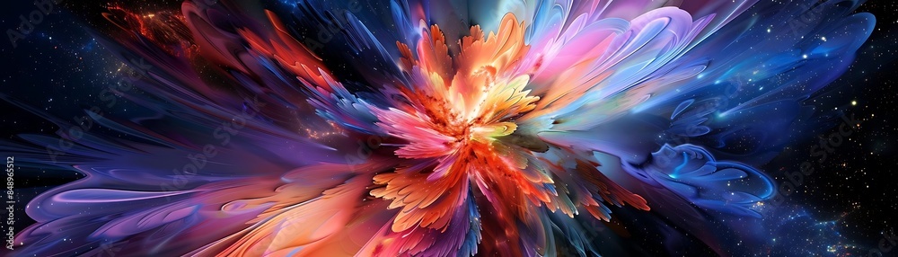 stellar explosion of a flower in space stellar explosion of a flower in space