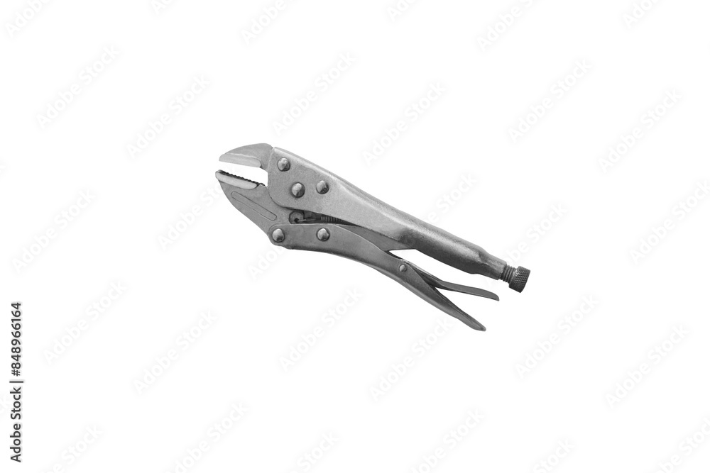Close-up of locking pliers used in construction and various mechanic work, isolated on transparent background, png file. Close-up of locking pliers used in construction and various mechanic work, isolated on transparent background, png file.