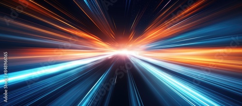 Abstract high speed technology POV motion blur in cloud computing with copy space image
